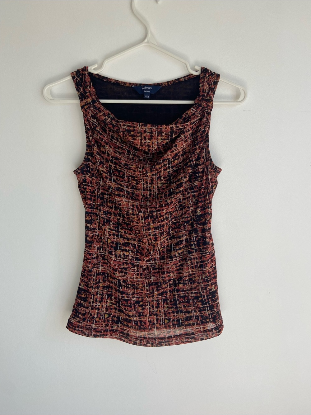 Reitman’s Sleeveless Draped Neck Tank - Multi Brown